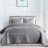 Boya Leaf brushed Fabric Ultrasonic quilted bed Cover Three-piece Set, European-style cotton-padded thickened bed Specification image